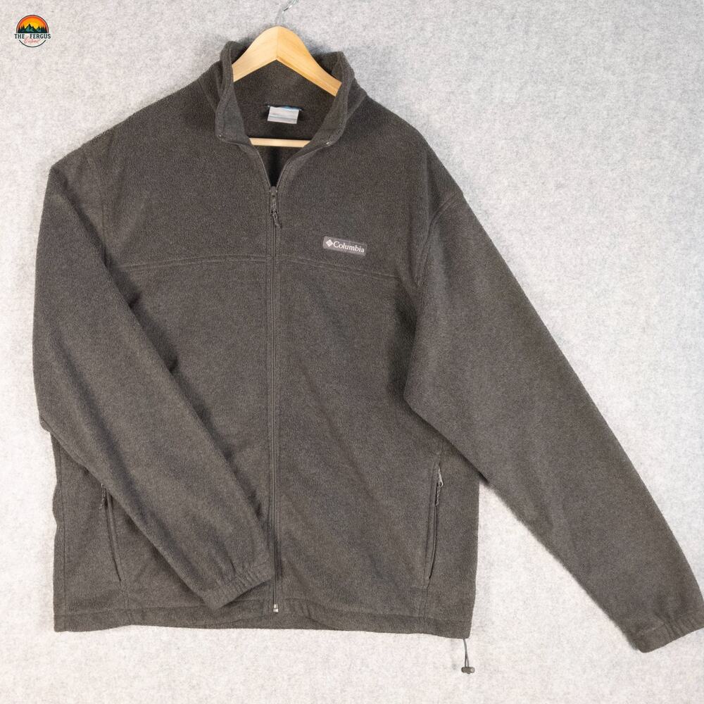Columbia Sportswear Fleece Jacket Gray Full-Zip Long Sleeve Gorpcore Men's Sz XL